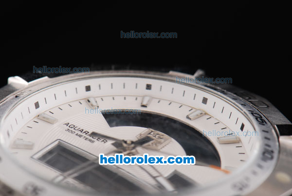 Tag Heuer Aquaracer Quartz Movement Silver Case with White Dial and SS Strap - Click Image to Close